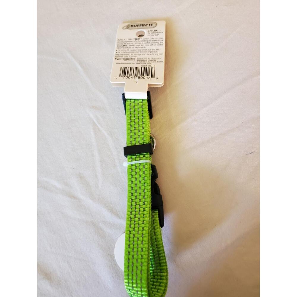 Ruffin It ReflecTech High-Visibility Dog Collar. 14-20". NEW Neon Green - Picture 4 of 4